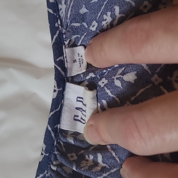 GAP 🐦 Vtg Y2K 🌾 Lightweight Long-sleeve Cornflower Blue Floral Blouse 🪺 Sz S - Picture 5 of 16